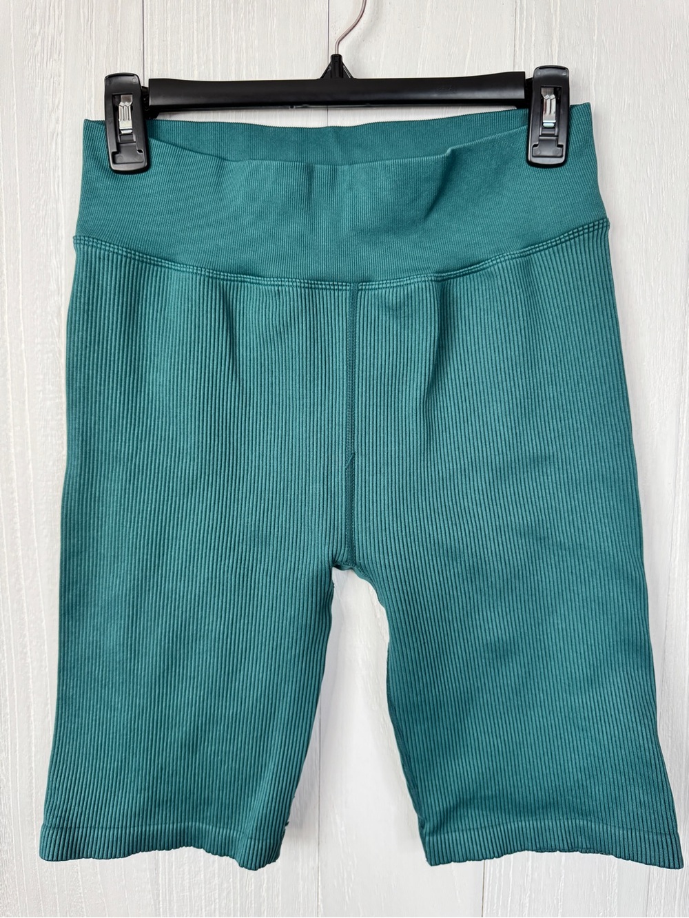 Calvin Klein Performance ribbed high-waist bike shorts - teal green L